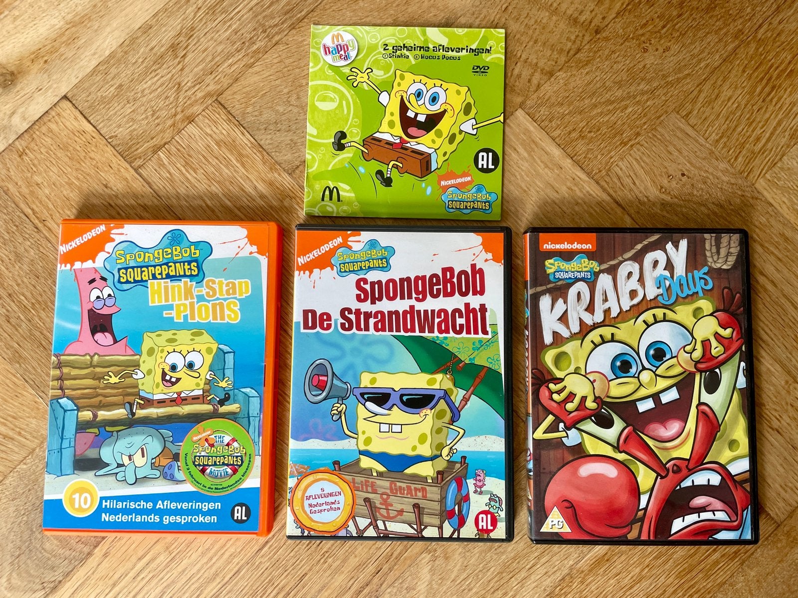 4x Spongebob Squarepants DVD’s (nette staat, met NL), Tekenfilm, Zo goed als nieuw, Alle leeftijden, Amerikaans