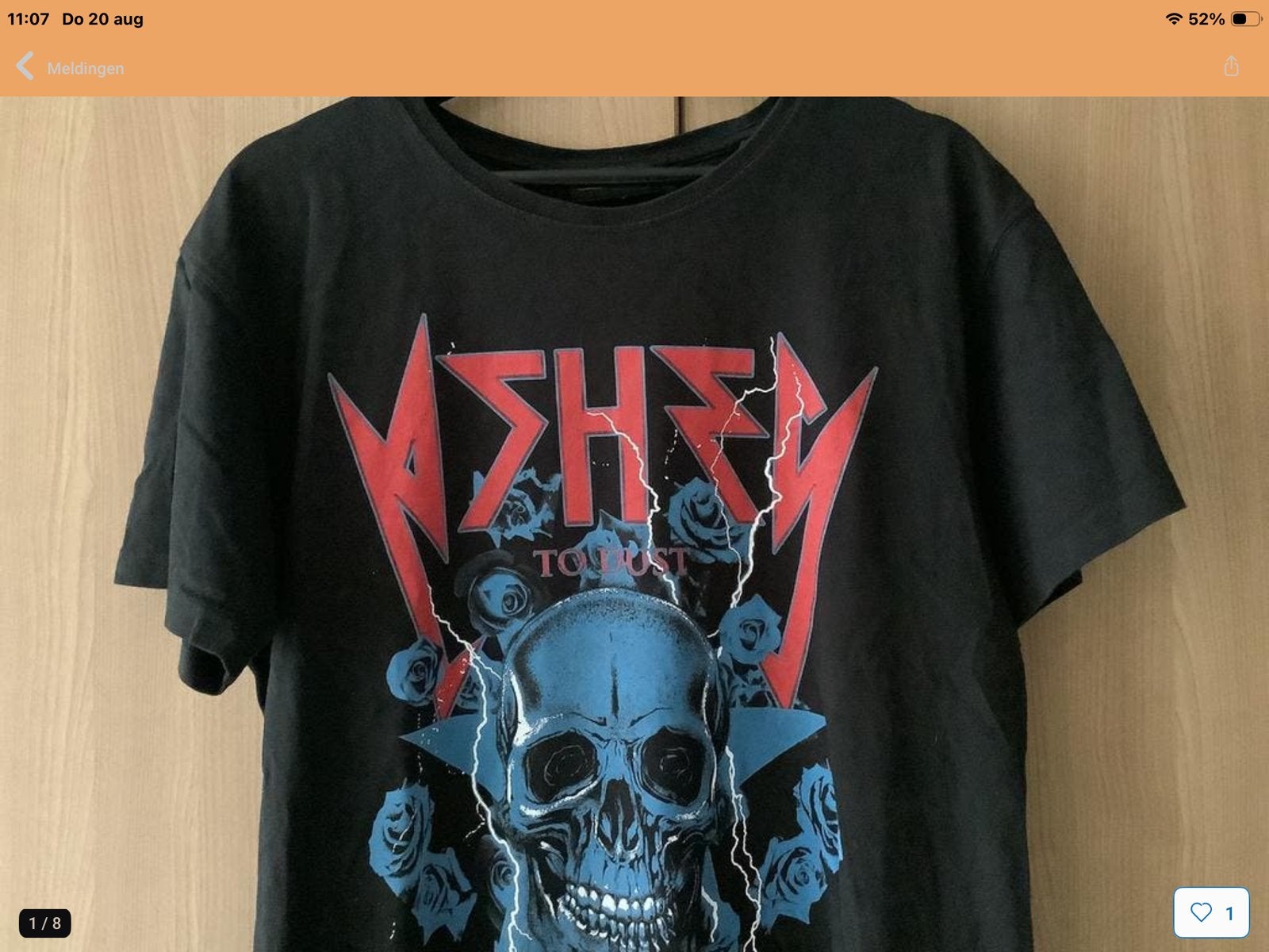 Ashes to Dust T-shirt met schedelprint - Maat XL, Ophalen of Verzenden, Zo goed als nieuw, Maat 56/58 (XL), Zwart