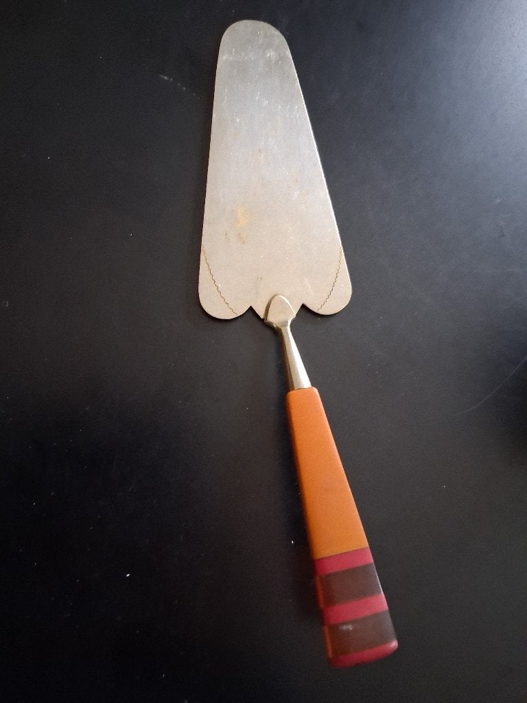 Antieke taartschep met art deco fenolhars heft, Ophalen of Verzenden