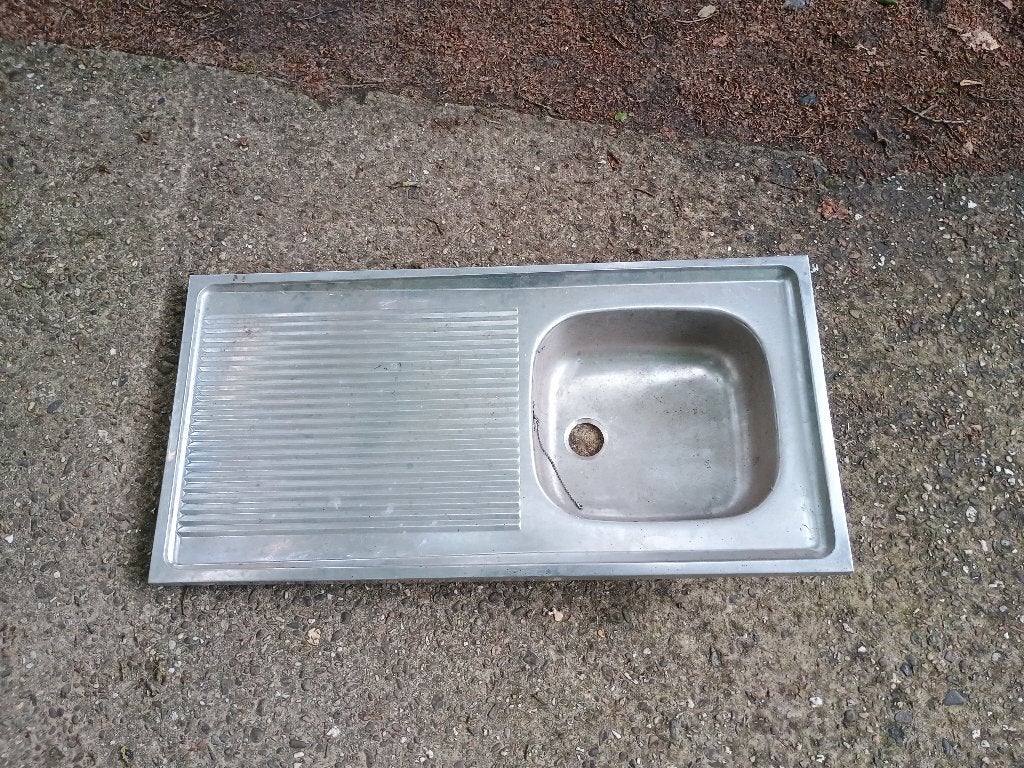 Roestvrijstalen aanrechtblad, Huis en Inrichting, Keuken | Keukenelementen, Ophalen, Gebruikt, Overige kleuren, 50 tot 100 cm