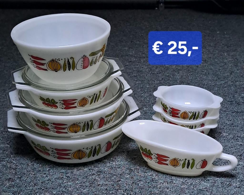 RETRO SCHALEN GROENTE PRINT, Ophalen, Huis en Inrichting