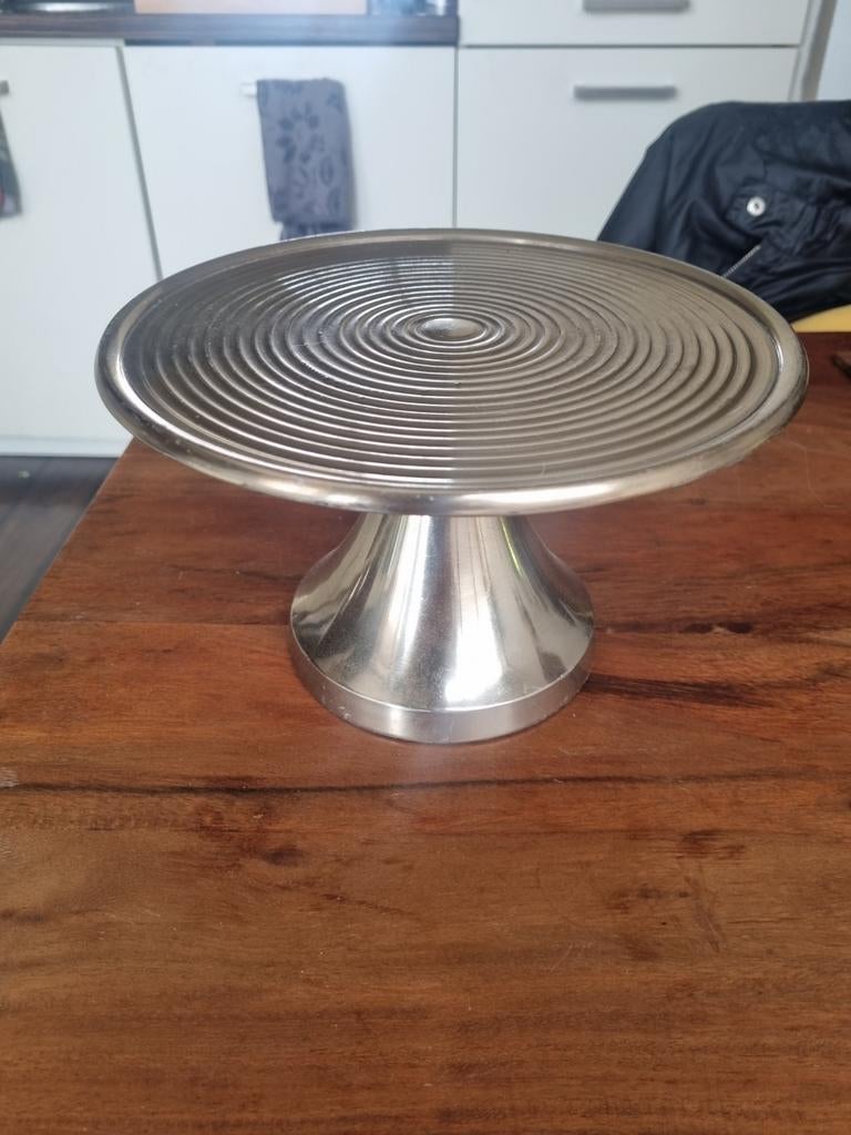 Stijlvolle taartstandaard / etagere - zilverkleurig metaal, Overige typen, Zilver, Ophalen of Verzenden, Zo goed als nieuw