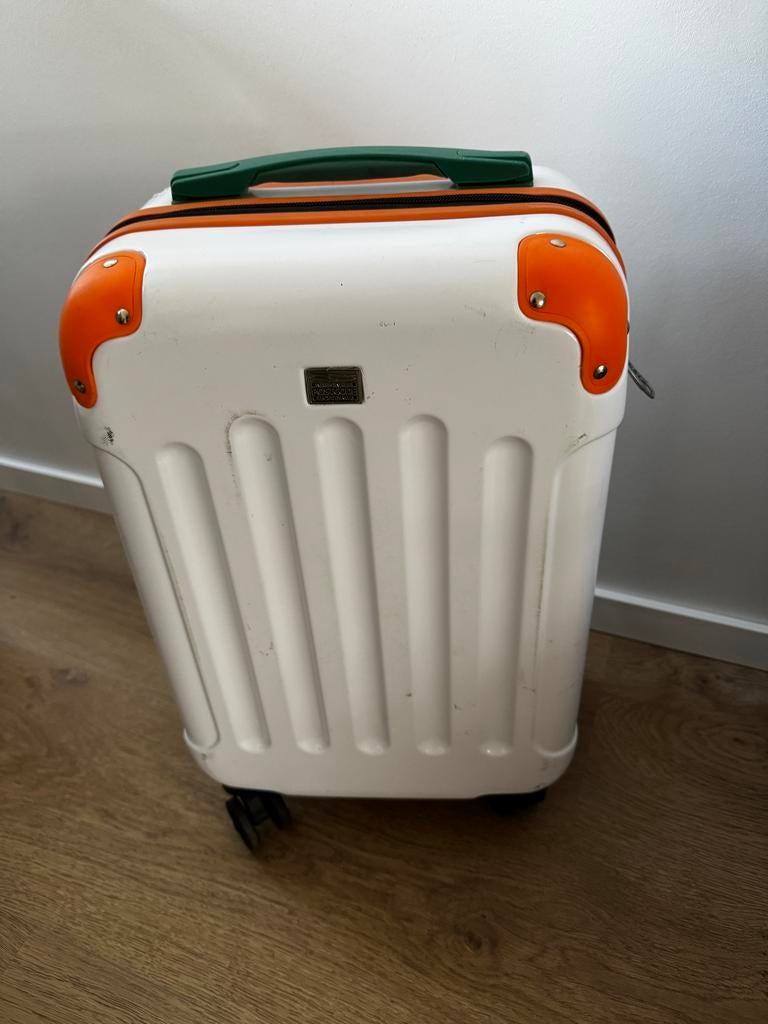 Postcode Loterij koffer ophalen voor 2 repen ivm beschadigin, Gebruikt, 50 tot 60 cm, Hard kunststof, Slot