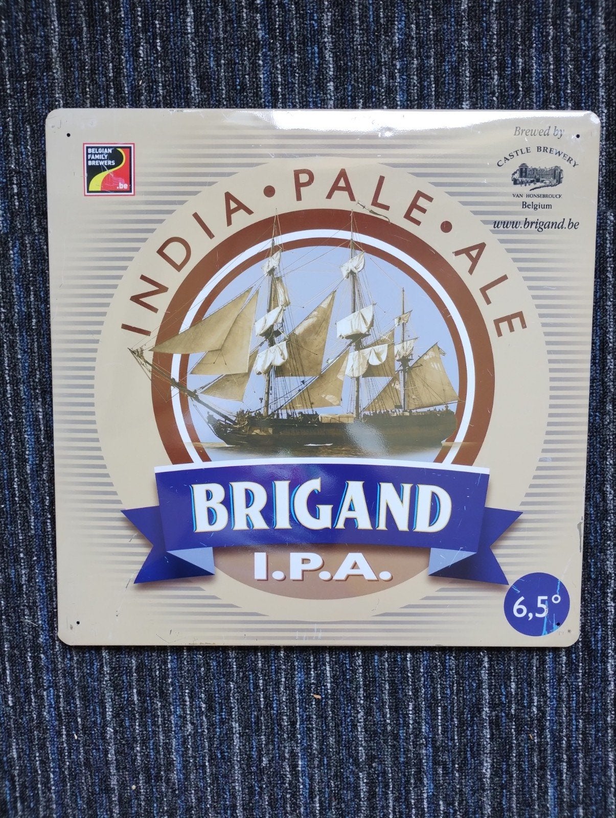 Brigand bier reclamebord, Ophalen of Verzenden, Gebruikt, Reclamebord, Plaat of Schild, Overige merken