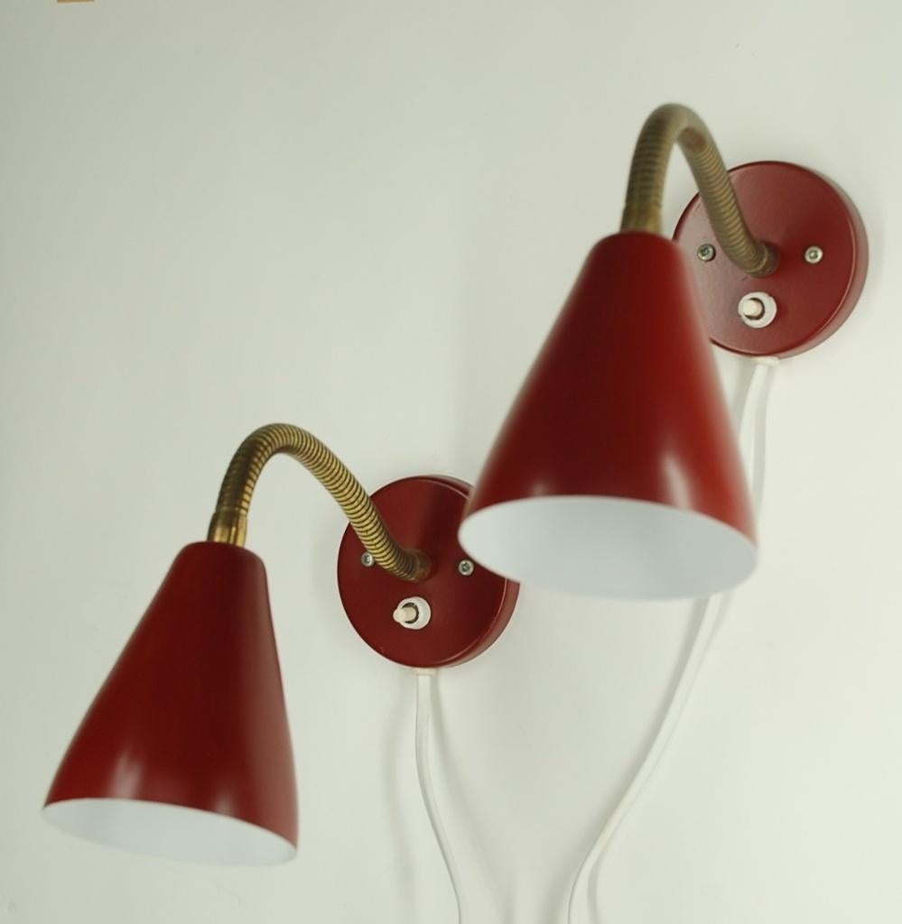 Vintage 1960's wandlampjes - set van 2 stuks., Gebruikt, Vintage MCM, Verzenden, Vintage MCM