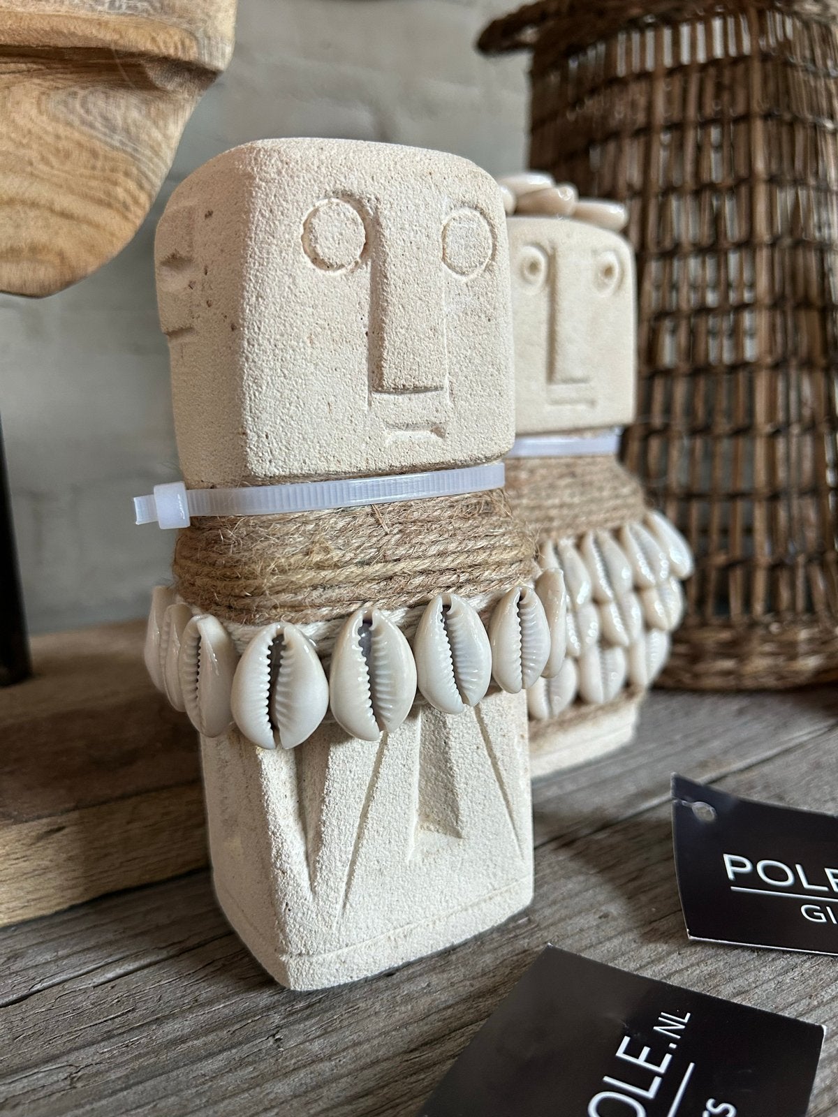 Stone Man en Stone Woman Beeldjes los of in een set te koop, Beige, Overige stijlen, Nieuw, Ophalen of Verzenden