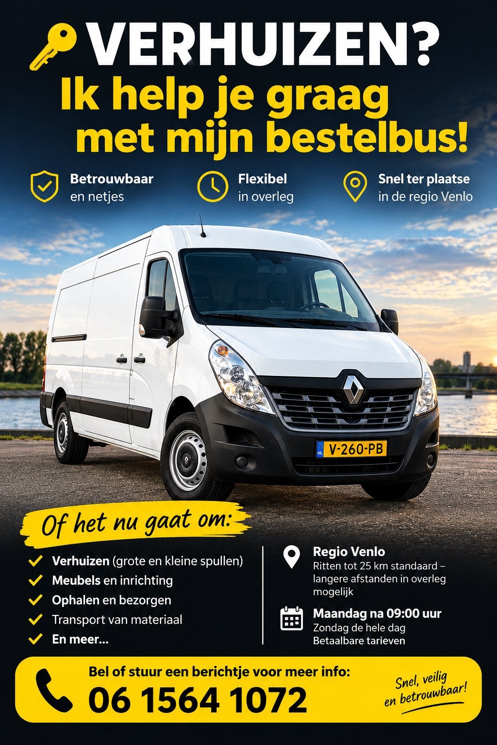 Bestelbus met Chauffeur – Verhuizen & Meubels Vervoeren, Vanaf 10 jaar, Overige vormen