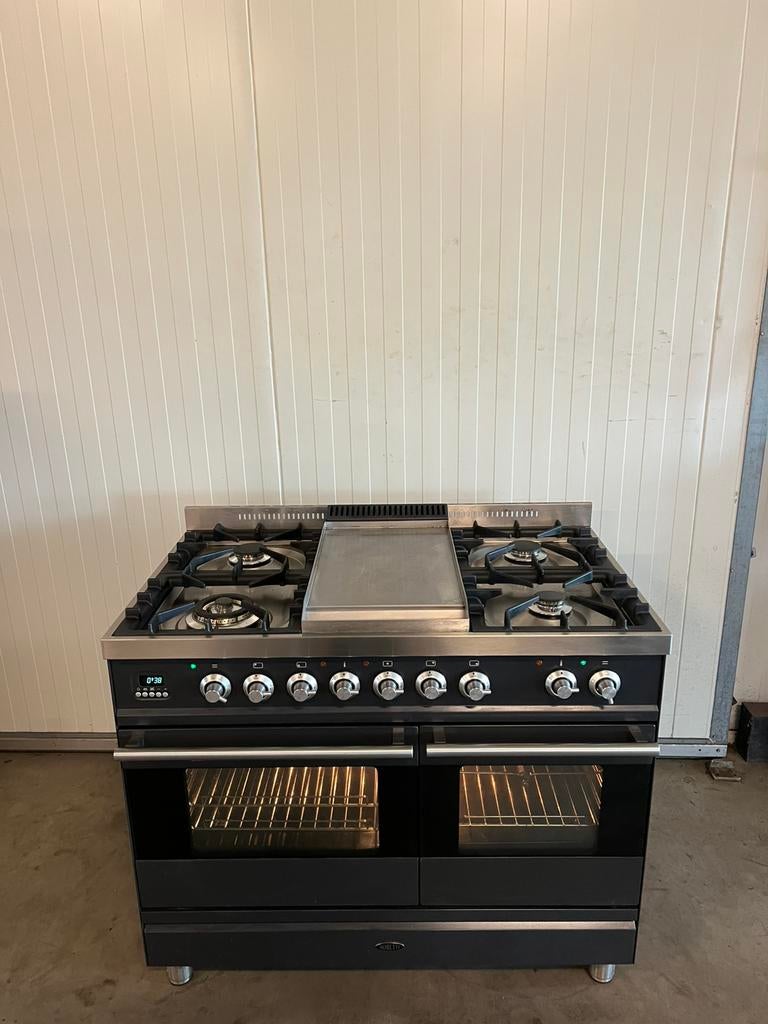 Luxe Boretti fornuis 5 pits met frytop- 100 cm, 60 cm of meer, Ophalen of Verzenden, Zo goed als nieuw, Gas