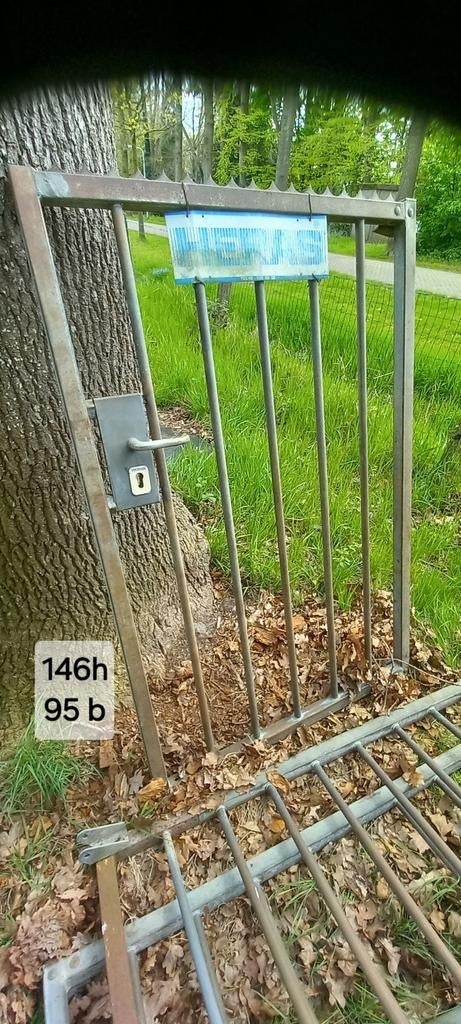 Heras hekwerk met loopdeur, Doe-het-zelf en Verbouw, Ophalen, Gebruikt, IJzer
