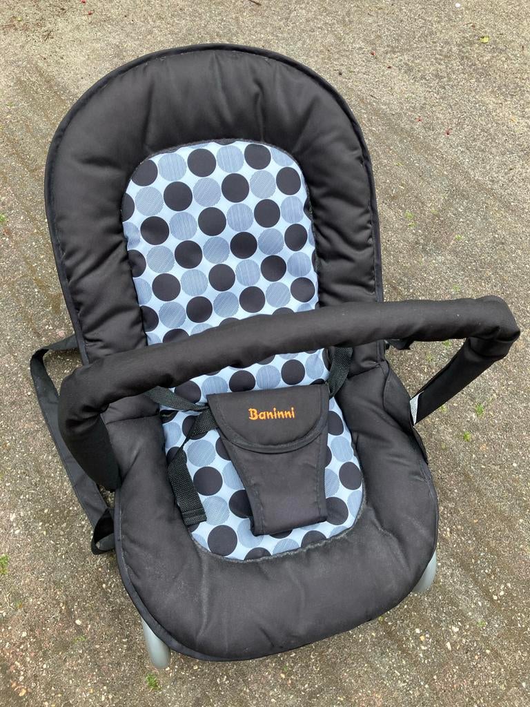 Wipstoeltje Baninni - Zwart met stippen, Gebruikt, Wipstoel, Met gordel(s) of riempje(s), Ophalen