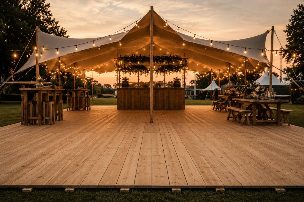 Bruiloftvloer | Luxe houten vloer voor stretchtenten, Ophalen of Verzenden, Nieuw