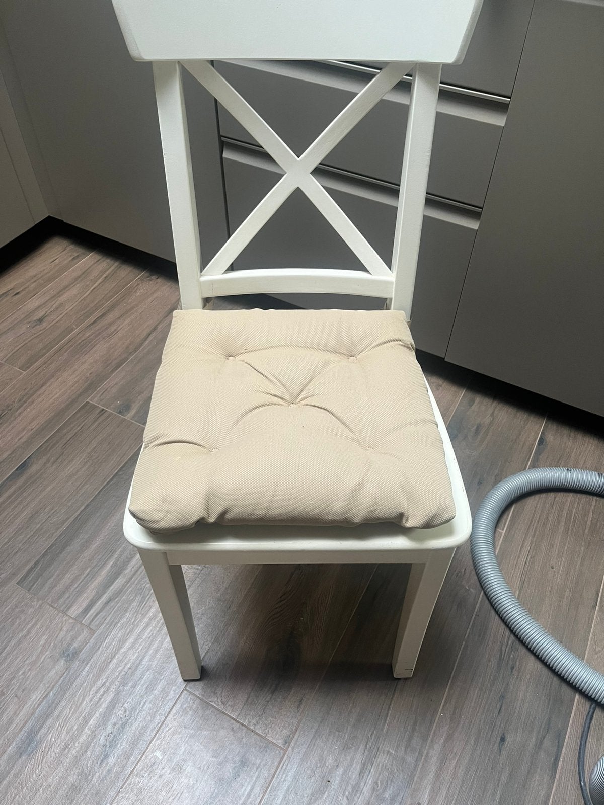 Zes ikea houten stoelen, Ophalen, Gebruikt, Wit, Vijf, Zes of meer stoelen