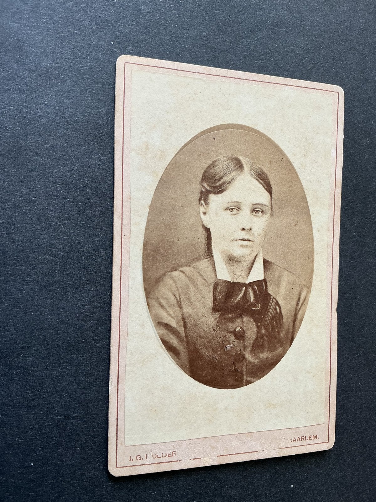 Antieke Foto J.G. Mulder Haarlem - Jonge vrouw, Gebruikt, Verzenden, Foto, Voor 1940