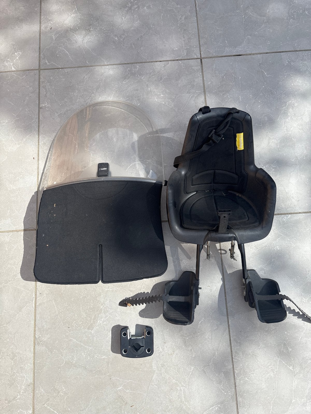 Bobike fietsstoeltje met windscherm, gebruikt, Fietsen en Brommers, Fietsaccessoires | Fietsstoeltjes, Ophalen, Voorzitje, 0 t/m 13 kg