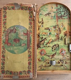 Vintage mechanisch flipperachtig knikkerspel,midden 20e eeuw, Ophalen, Gebruikt