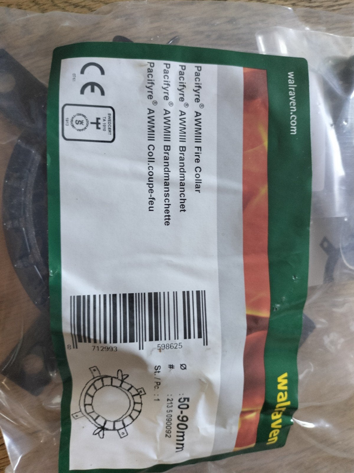 Pacifyre AWMIII Brandmanchet 50-90mm, Pvc, Nieuw, Ophalen of Verzenden, Minder dan 2 meter