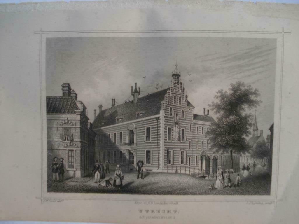 37  / Utrecht  Gouvernementshuis  Staalgravure  1860, Ophalen of Verzenden