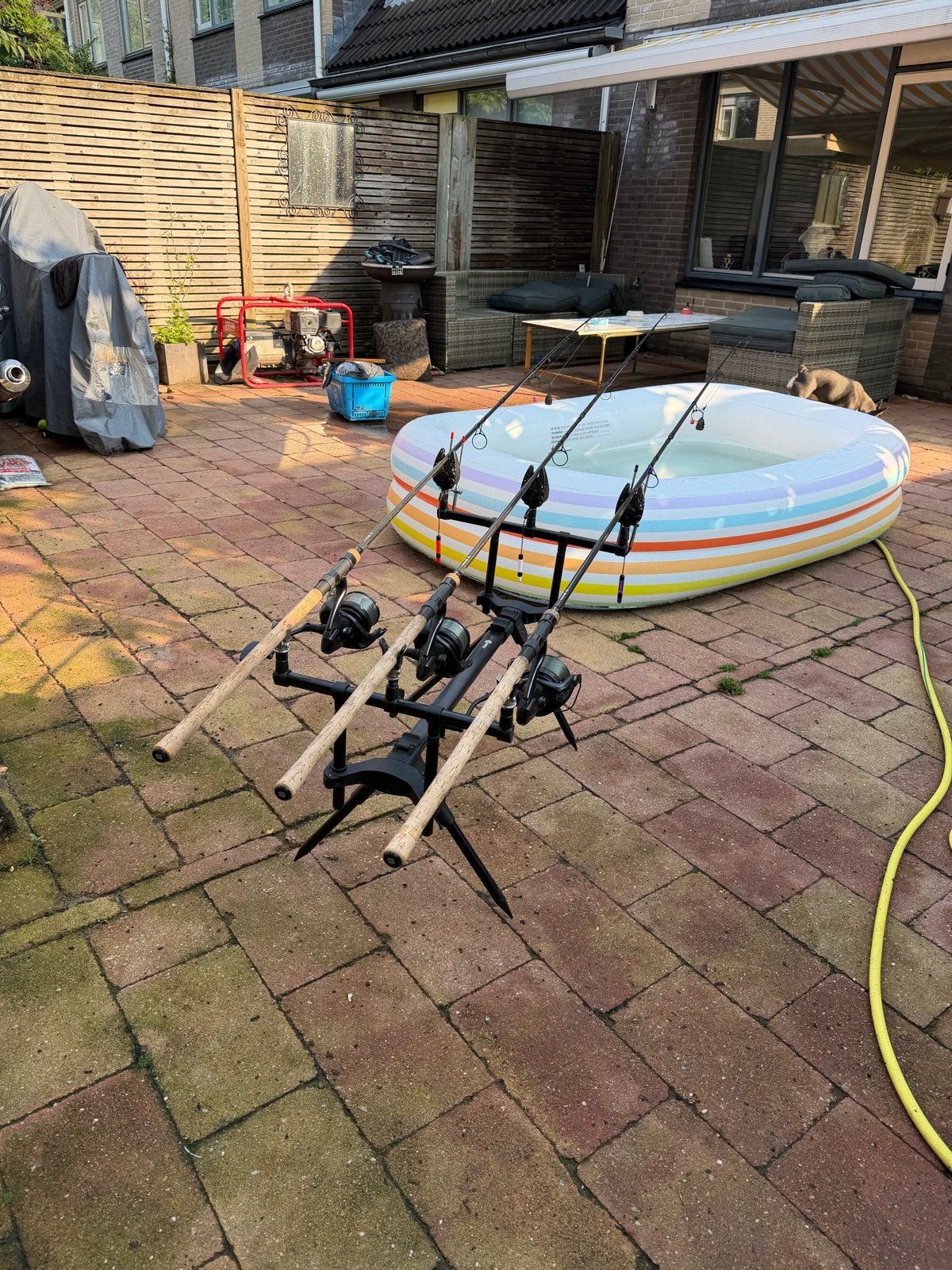 Complete visset: Shimano molens, Sonik Dominator hengels, ro, Ophalen of Verzenden, Gebruikt, Complete set