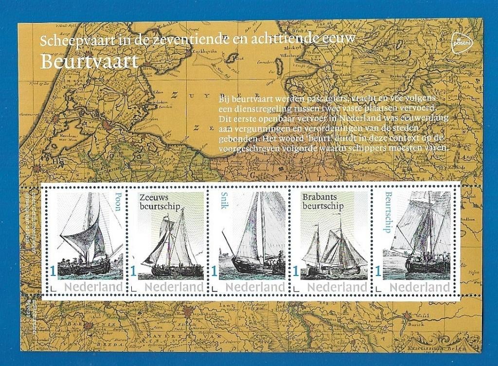 Scheepvaart in zeventiende en 18e eeuw Beurtvaart, Postzegels en Munten, Verzenden, Na 1940, Postfris