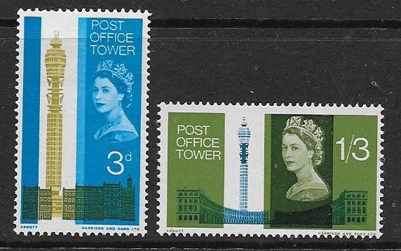 Engeland 1965   Post Office Tower    402/03  (Pfr), Ophalen of Verzenden, Postfris
