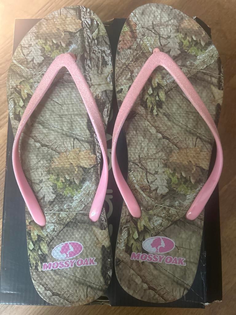 Gloednieuwe roze/groene strandslippers, maat 46/46,5, Slippers, Nieuw, Ophalen of Verzenden, Roze