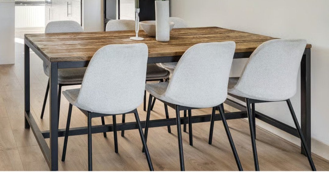 Robuuste eettafel, hout en metaal. GRATIS OP TE HALEN!, Rechthoekig, 50 tot 100 cm, Ophalen of Verzenden, Metaal
