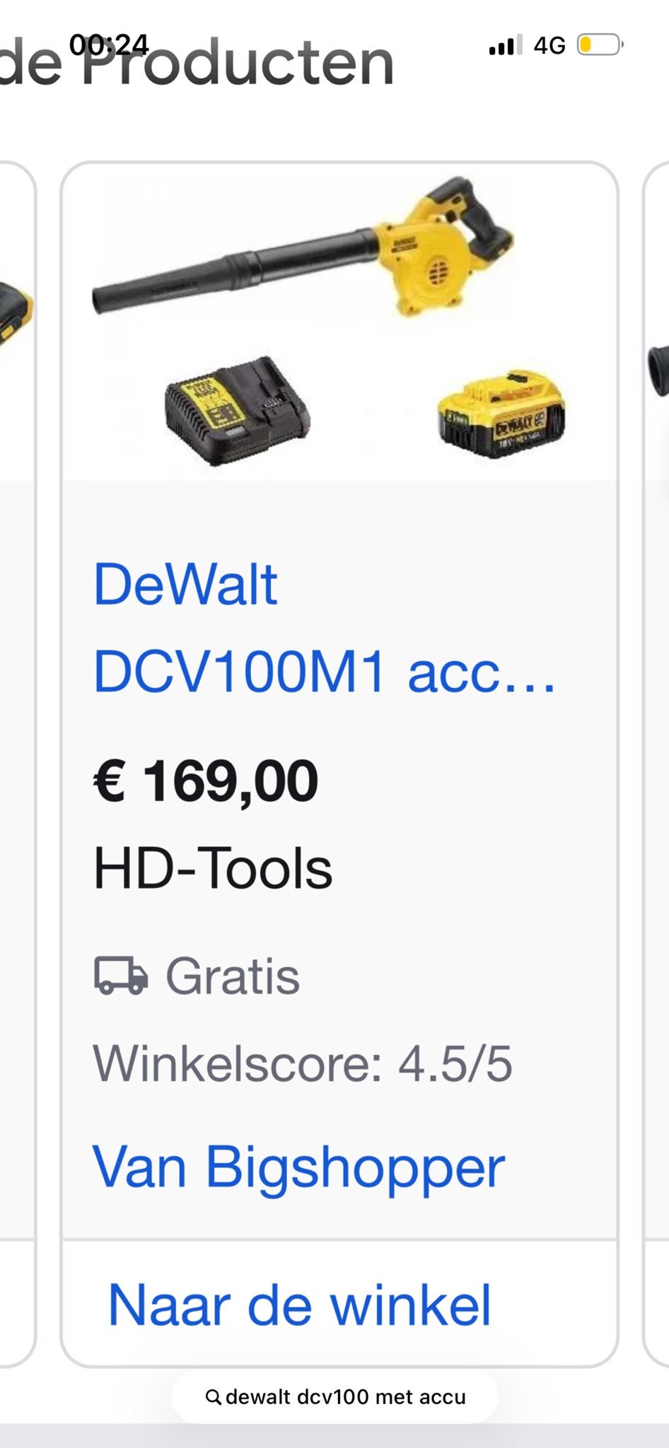 DeWalt DCV100M1 Accu Bladblazer (Zonder Oplader), Ophalen of Verzenden, Gebruikt
