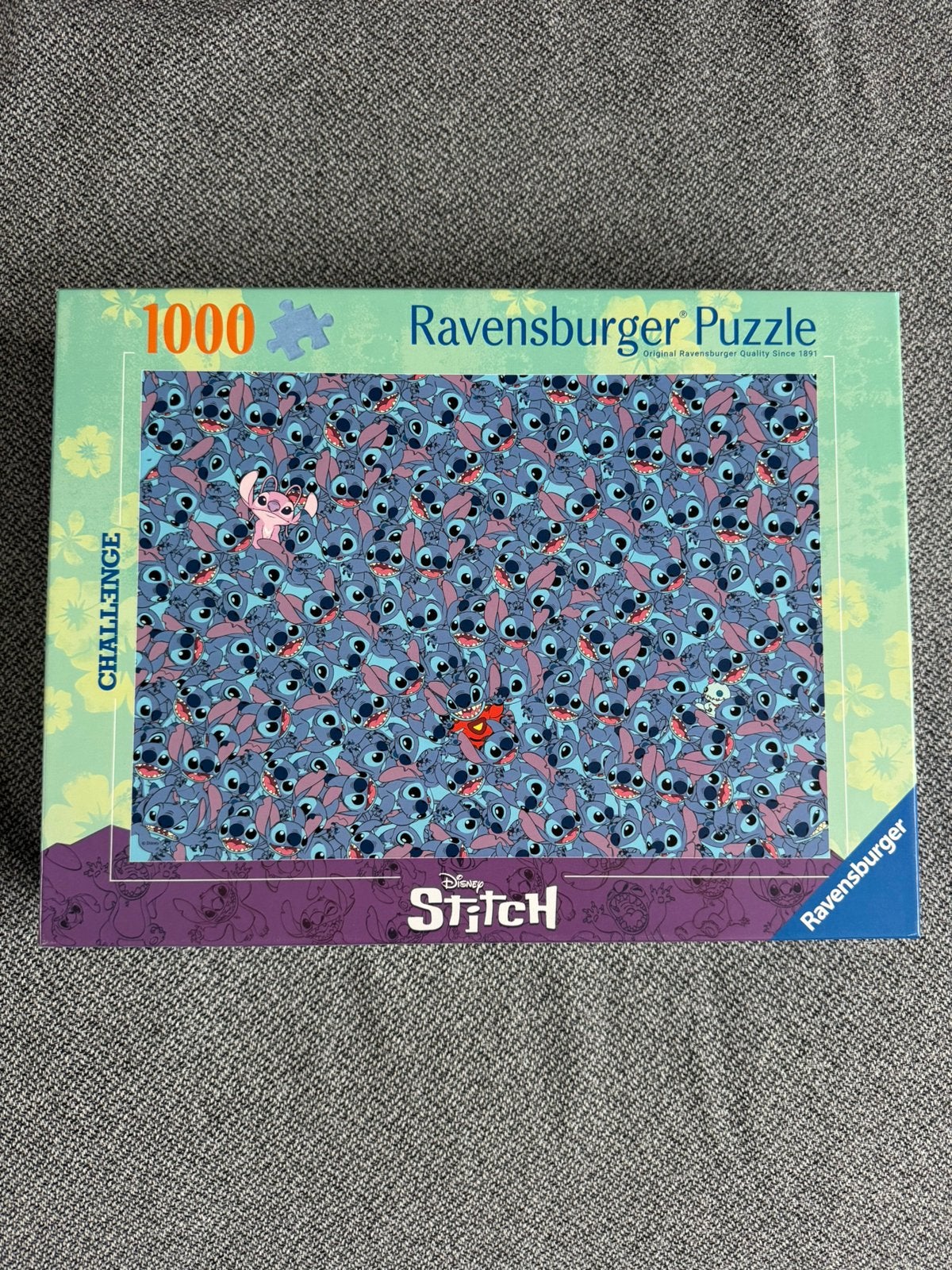 Disney Stitch challenge - Ravensburger puzzle 1000 stukjes, Ophalen of Verzenden, 500 t/m 1500 stukjes, Zo goed als nieuw, Legpuzzel