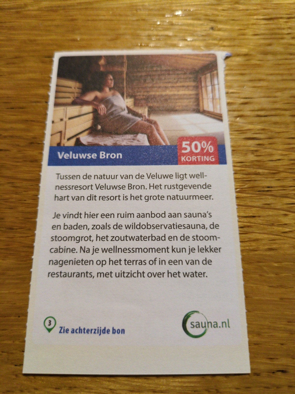 Kortingsbon voor de Veluwse Bron. 50% korting, Tickets en Kaartjes, Drie personen of meer, Kortingsbon, Spa of Sauna