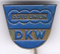 Auto Union DKW blauw op koper auto speldje ( A_237), Ophalen of Verzenden, Nieuw, Transport, Speldje of Pin