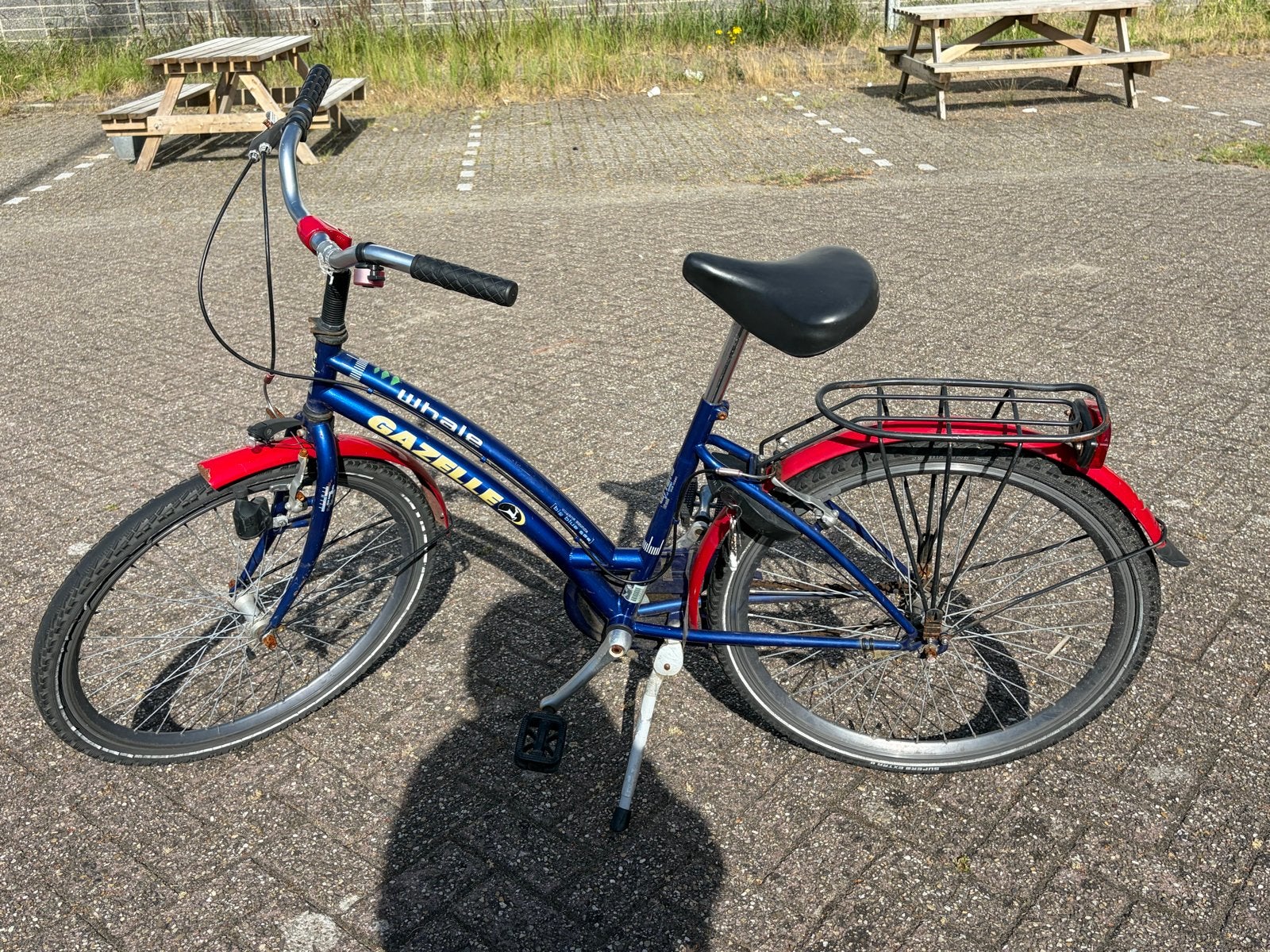 Gazelle Whale Kinderfiets - Blauw/Rood, Ophalen, Terugtraprem, Gebruikt, Handrem