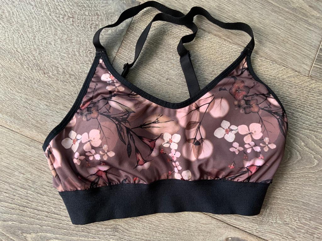 Hunkemöller sport bh bloemen mt M, Maat 38/40 (M), Bruin, Ophalen of Verzenden, Fitness of Aerobics