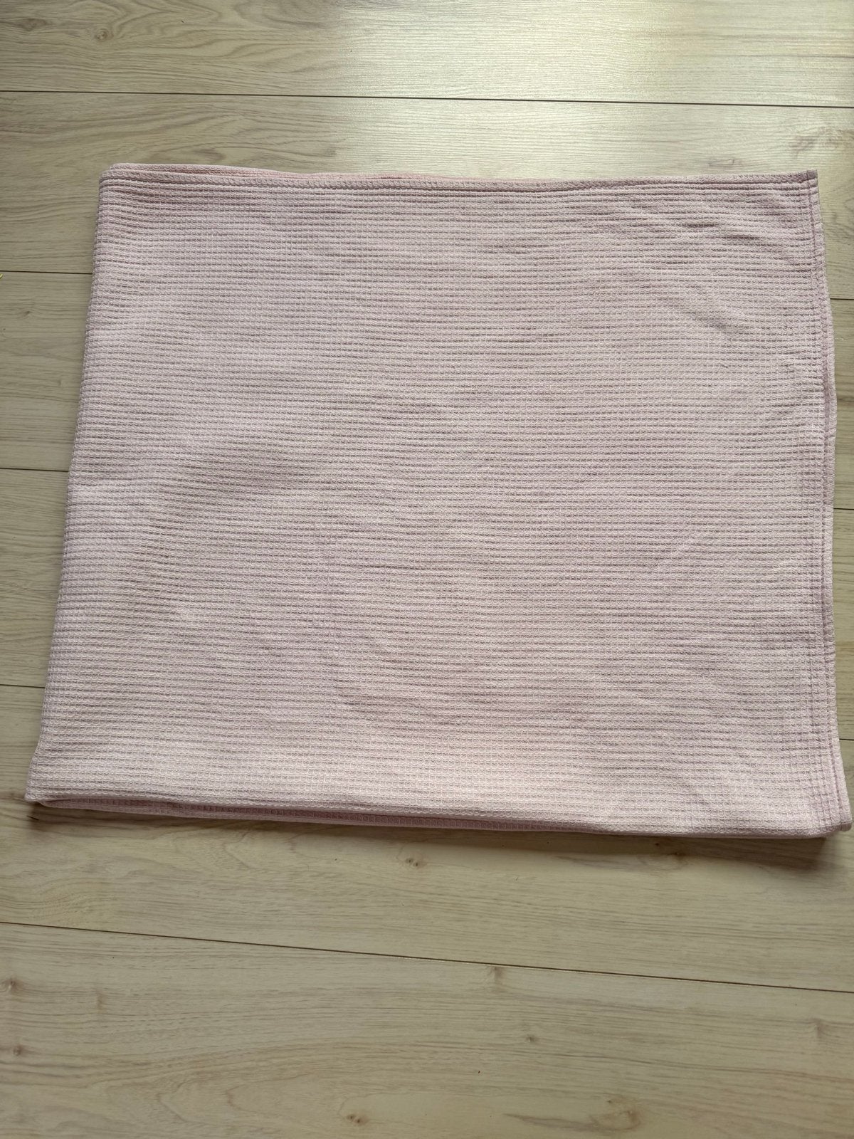 Ledikant deken Cottonbaby wafelstof roze 116x135 cm, Gebruikt, Ledikant, Deken of Dekbed, Wasbaar