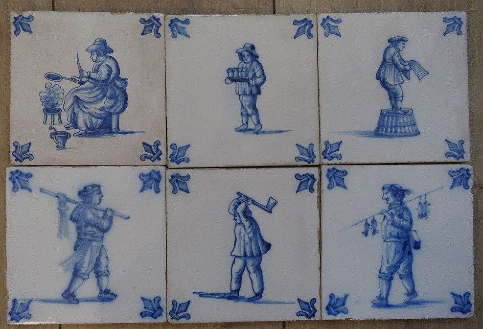 antieke tegels, personen, Ophalen of Verzenden