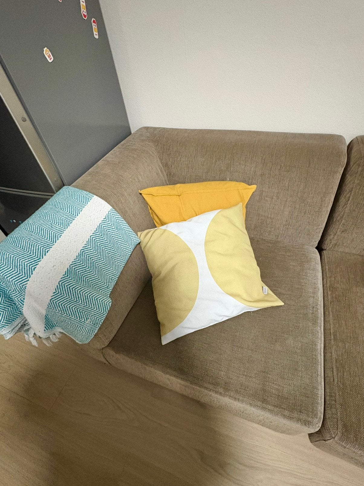 Donker beige bank, Ophalen, Gebruikt, Overige maten, 75 tot 100 cm