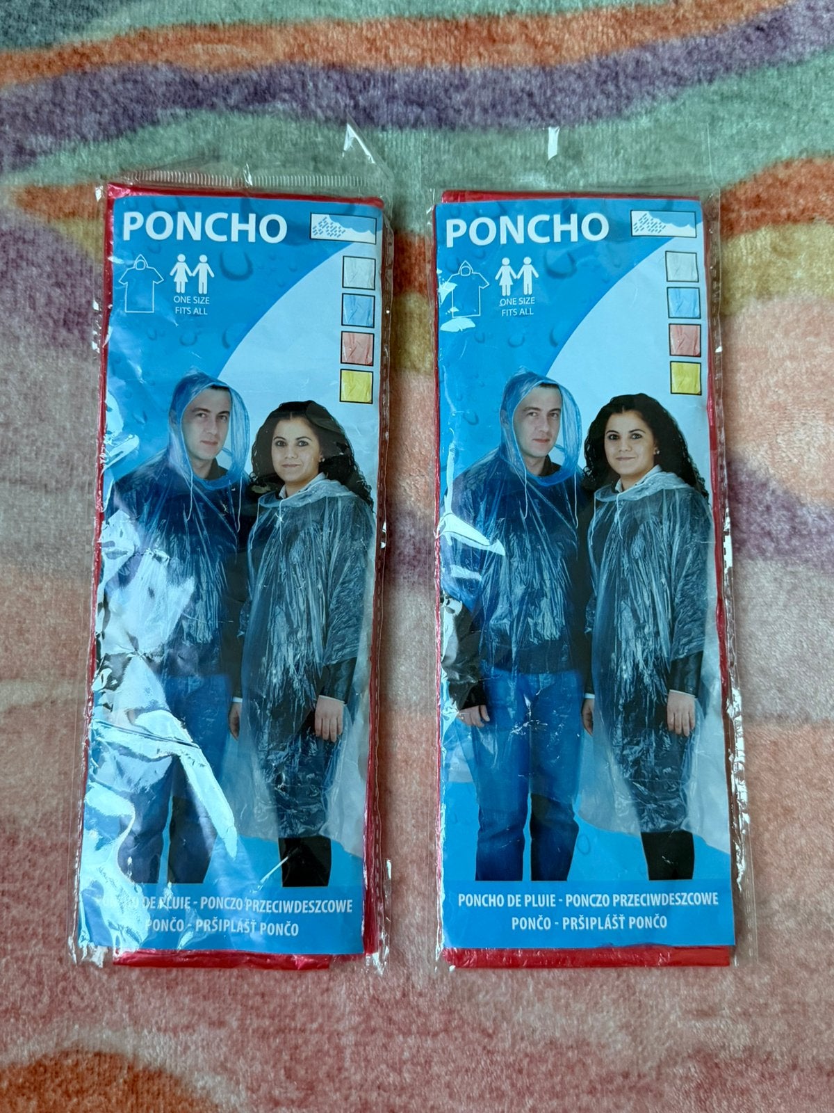 Red Rain Poncho Set (2 Pack) | Hooded Waterproof Ponchos, Ophalen of Verzenden, Nieuw, Regenponcho, Heren