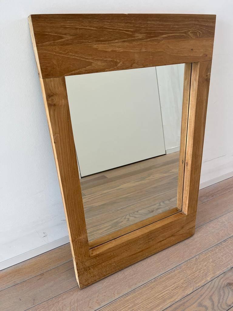 Spiegel teak - nieuw, Huis en Inrichting, Woonaccessoires | Spiegels, Ophalen, Nieuw, Minder dan 100 cm, Rechthoekig