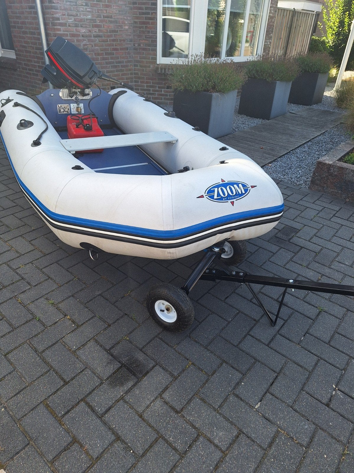 Zodiac rubberboot., Watersport en Boten, Rubberboten, Ophalen, 7 pk, 2 m, Hout
