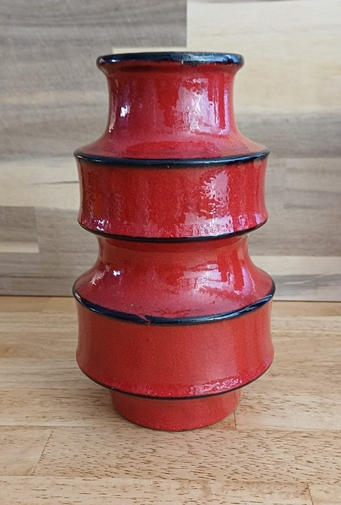 Vintage West Germany vaas rood Fat Lava, Scheuring 267-20, Antiek en Kunst, Ophalen of Verzenden