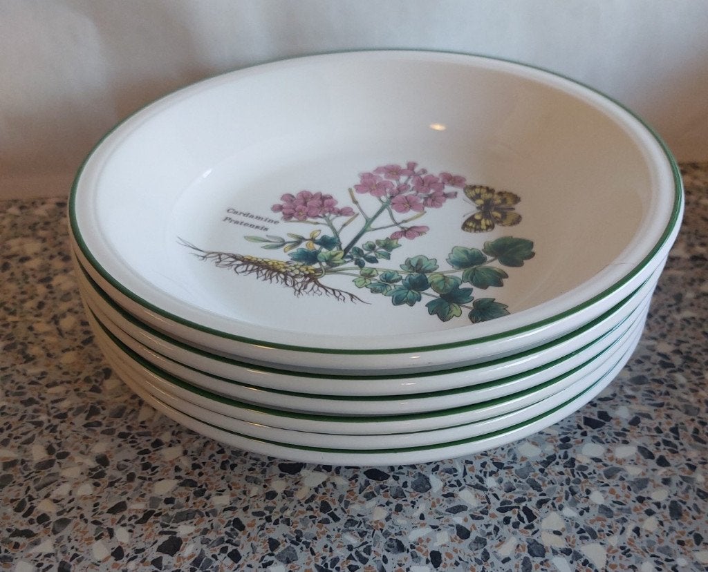 6 diepe borden Florabunda servies Enoch Wedgwood England, Ophalen of Verzenden, Zo goed als nieuw, Bord(en), Wedgwood