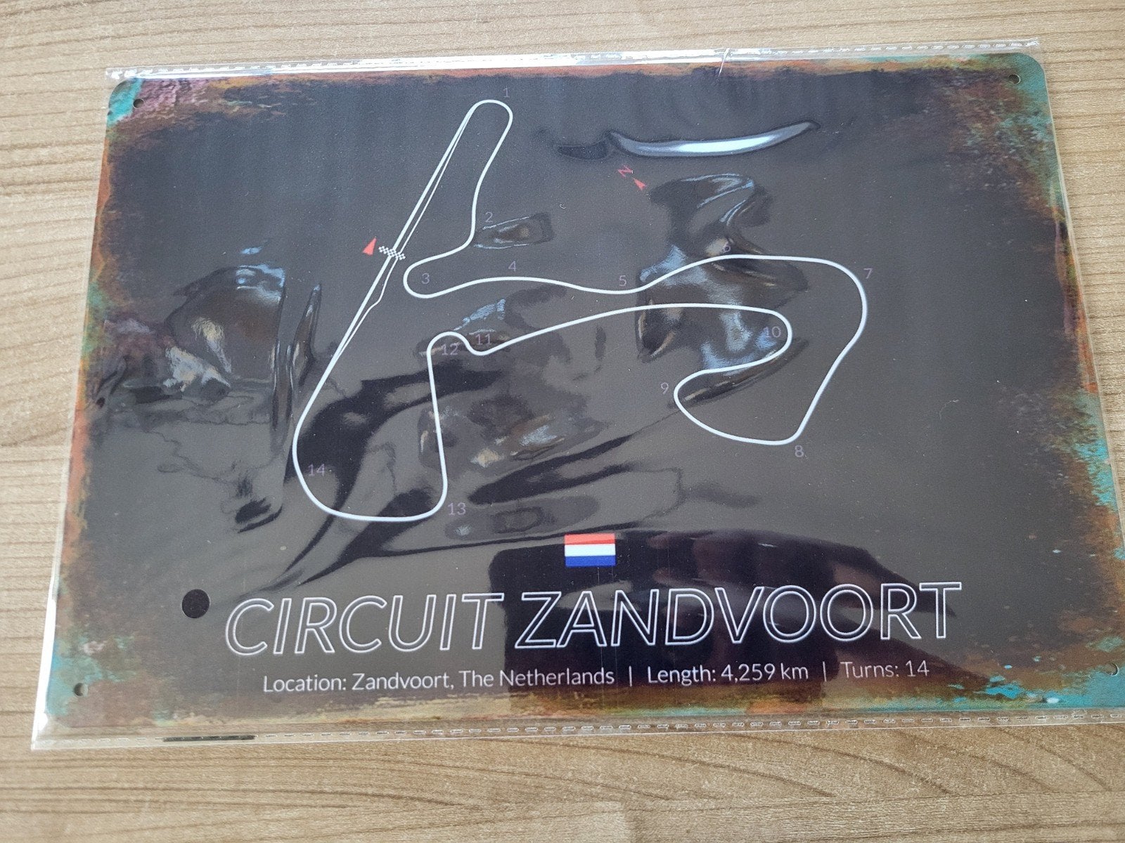 Circuit Zandvoort Metalen Bord - Racebaan Decoratie, Ophalen of Verzenden, Nieuw, Formule 1