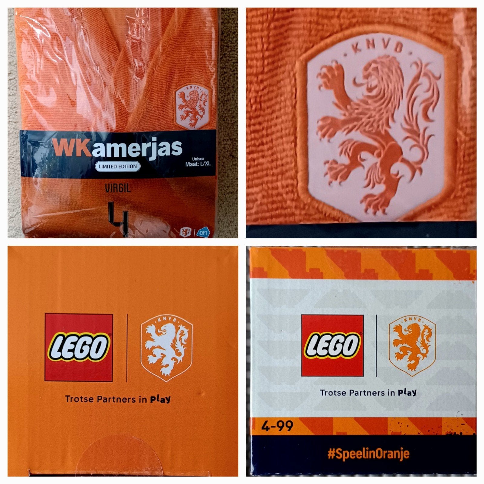 Lego WK oranje KNVB + oranje AH kamerjas l/xl Virgil, Maat XL, Ophalen of Verzenden, Nieuw, Overige typen