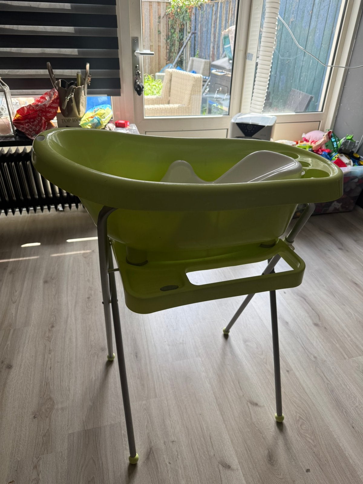Baby bad met standaart en zitje, Ophalen, Zo goed als nieuw, Badje
