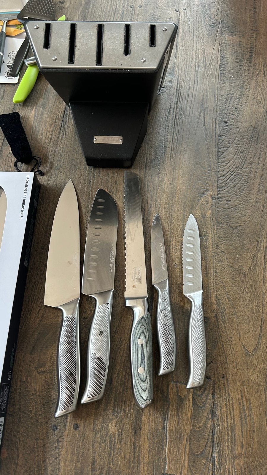Sabatier Professional Messenset met Blok, Ophalen, Zilver, Metaal, Overige merken