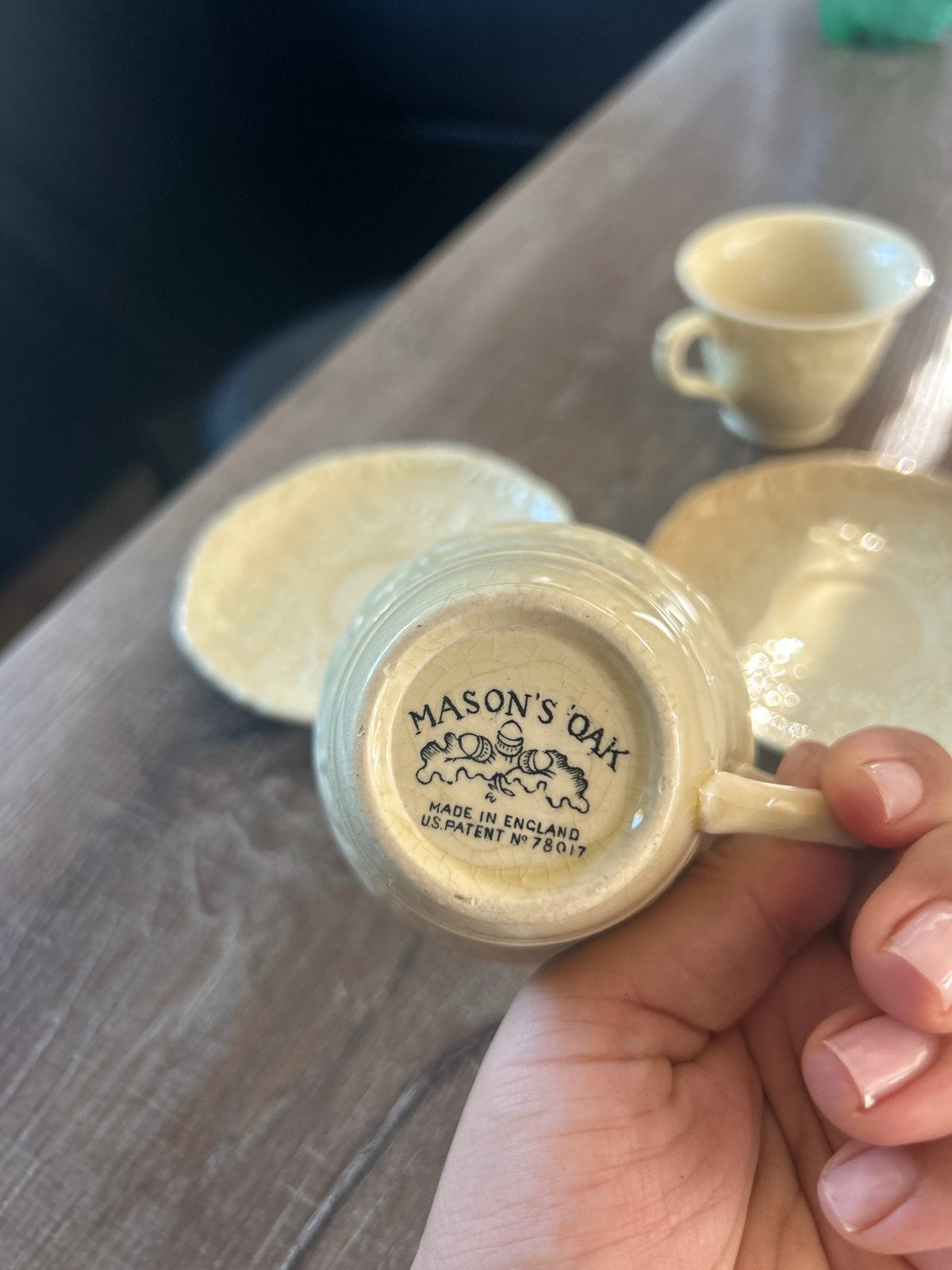 Vintage Mason's Oak theekopjes met schotels (2 sets), Antiek en Kunst, Antiek | Servies los, Ophalen of Verzenden