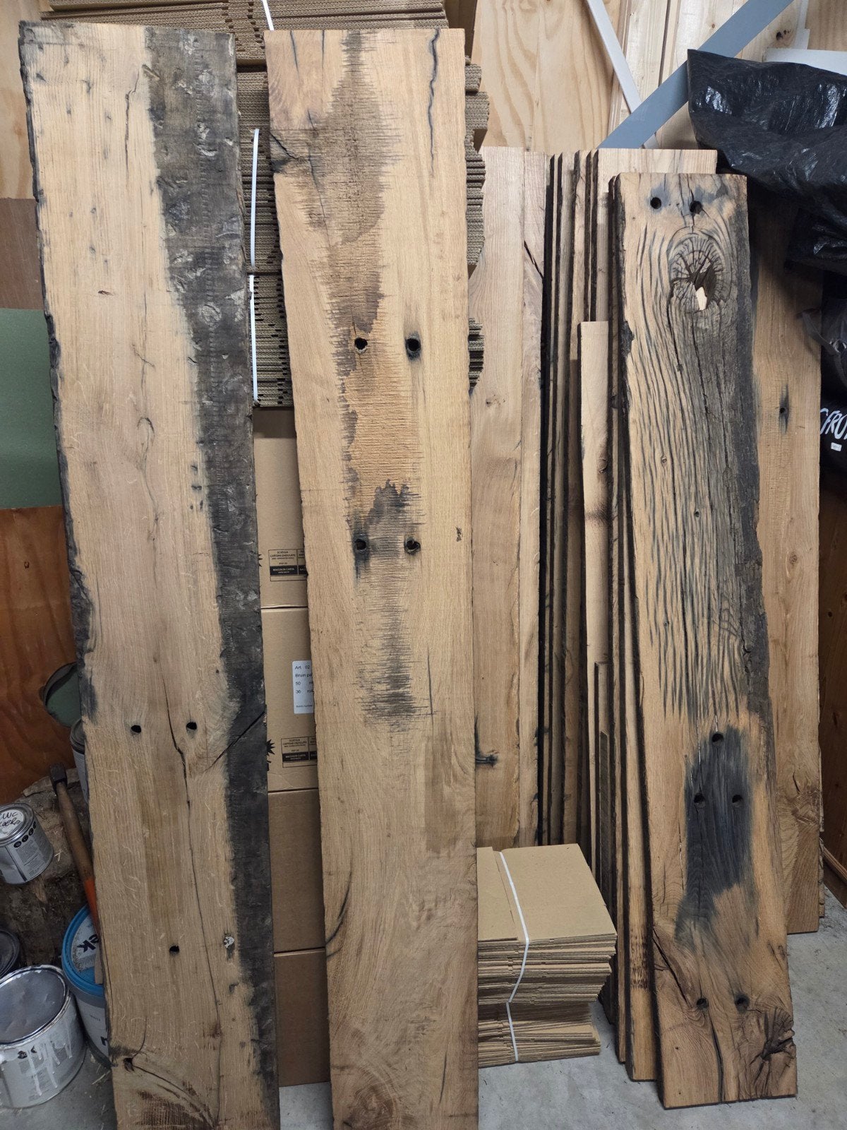 diverse eiken Houten planken, Ophalen, Gebruikt, Minder dan 25 mm, Eiken