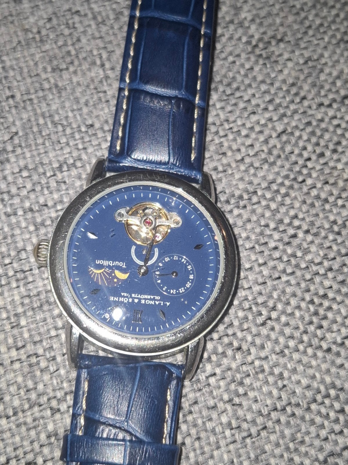 A. Lange & Söhne Tourbillon Polshorloge, Sieraden, Tassen en Uiterlijk, Horloges | Heren, Ophalen of Verzenden, Leer, Overige merken