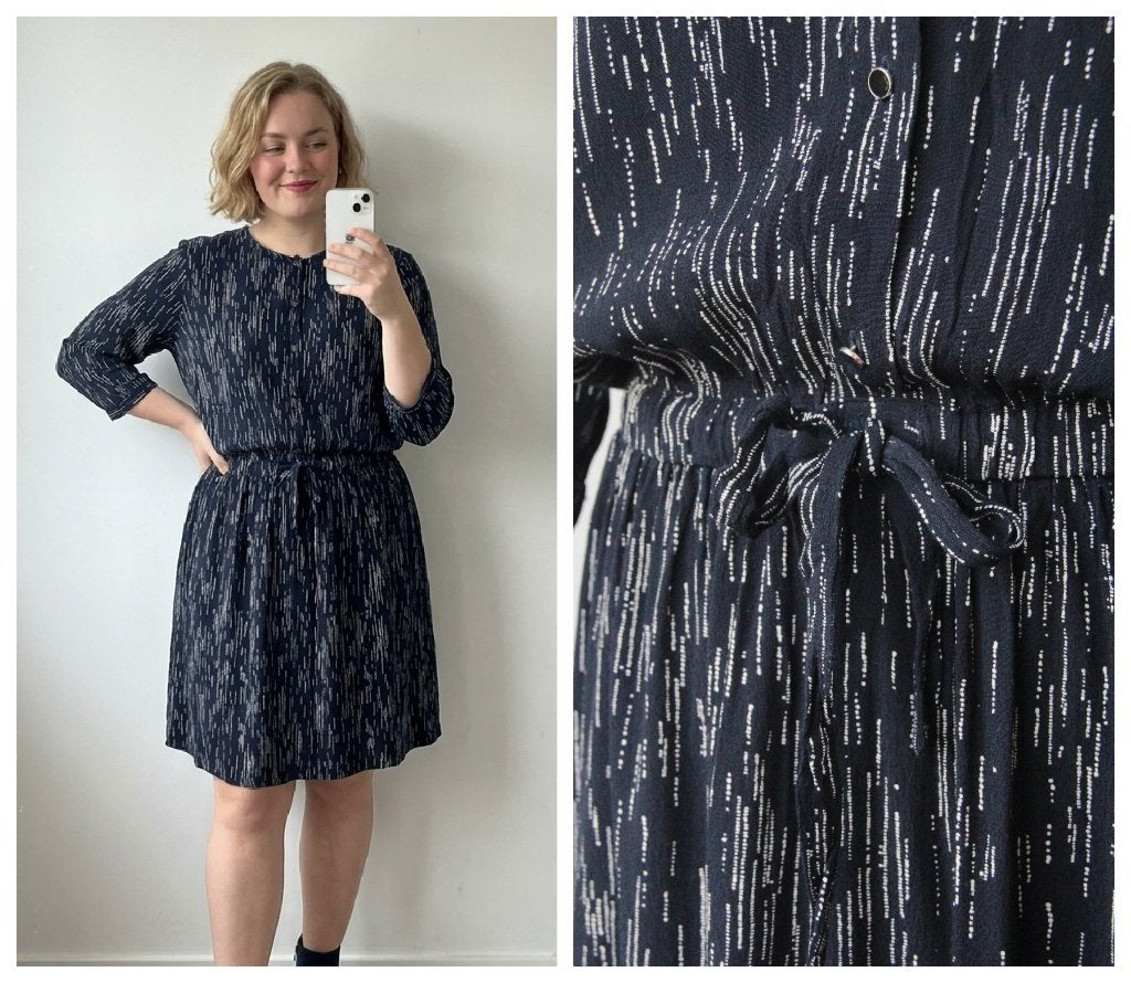Sessun - NIEUW - prachtige jurk met print - blauw - maat L, Sessun, Maat 42/44 (L), Nieuw, Boven de knie