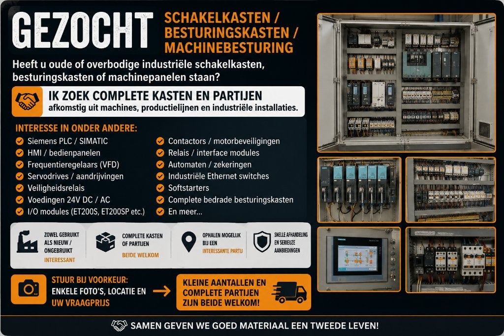 GEZOCHT Schakelkasten  besturingskasten machinebesturing, Ophalen