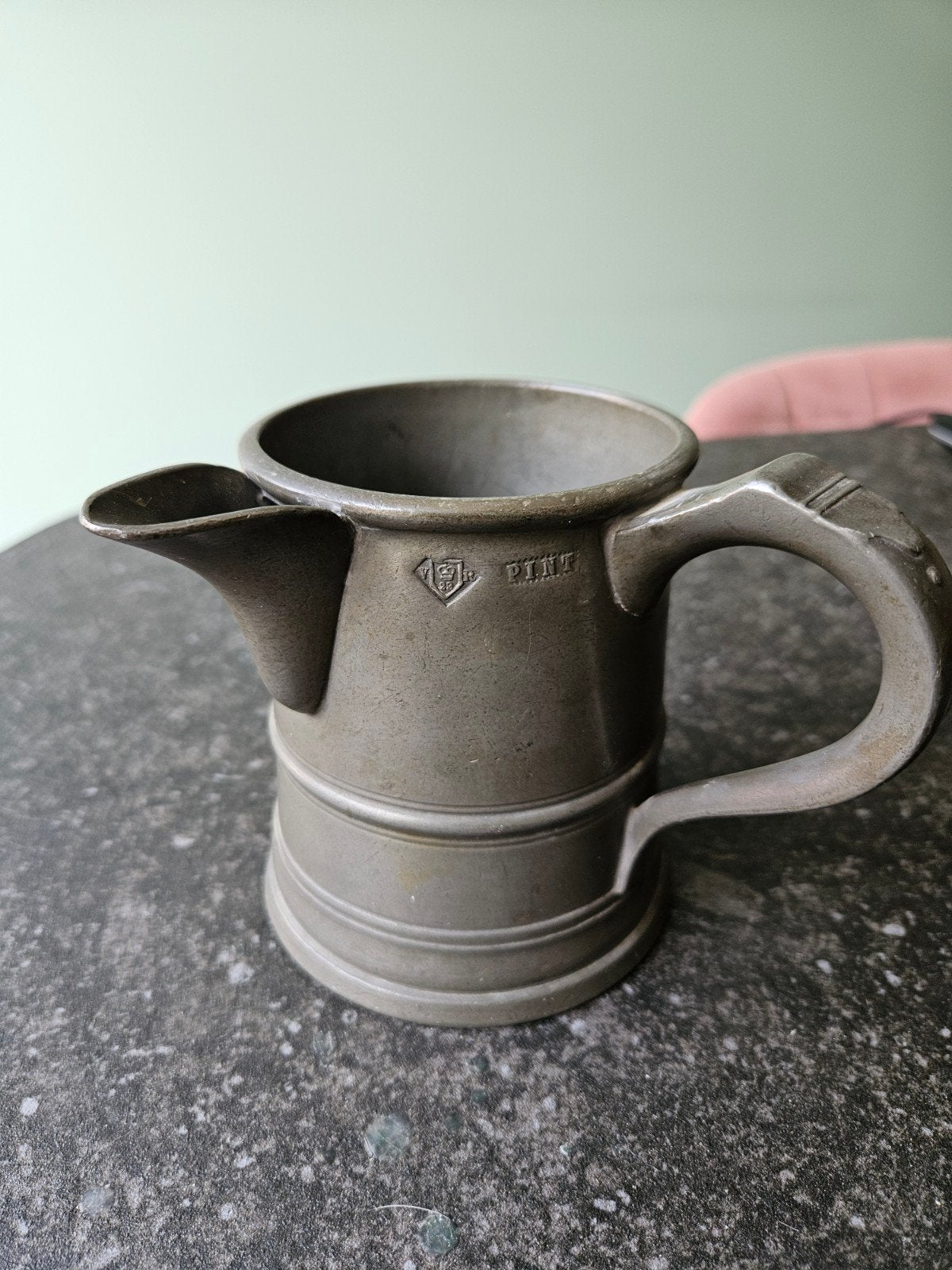 Tinnen bierpul.  Merkteken dateert van tussen 1837 en 1901., Ophalen of Verzenden